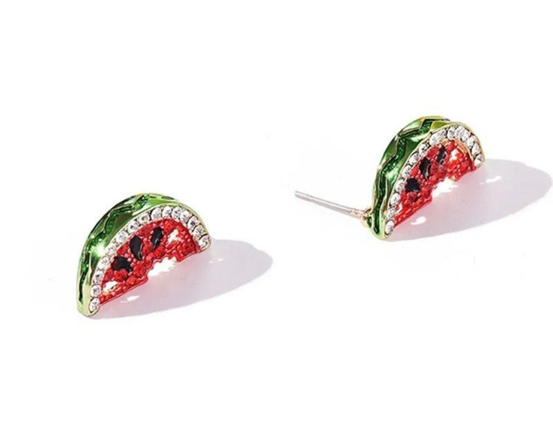 Water melon studded earrings monabelladesigns.com