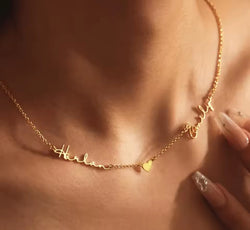 Double Name Heart Chain