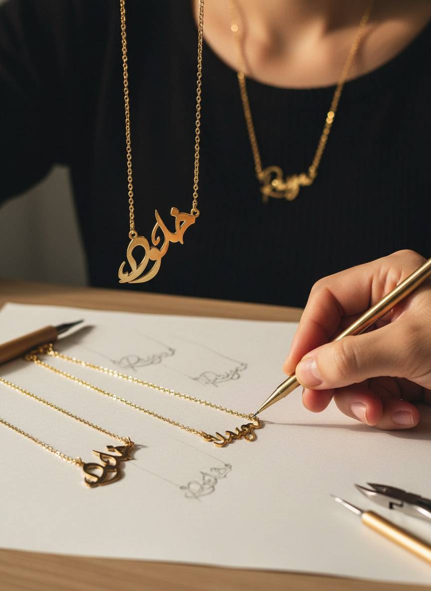 Arabic Caligraphy custom pendant