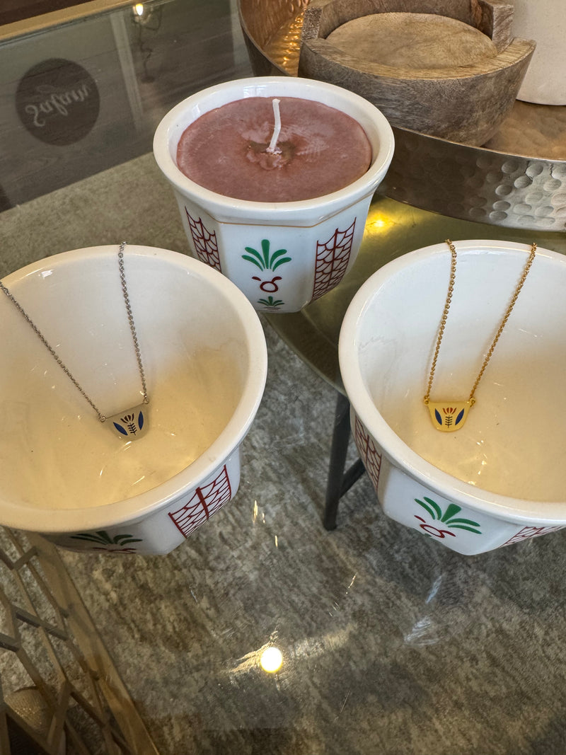 Arabic coffee cup necklace