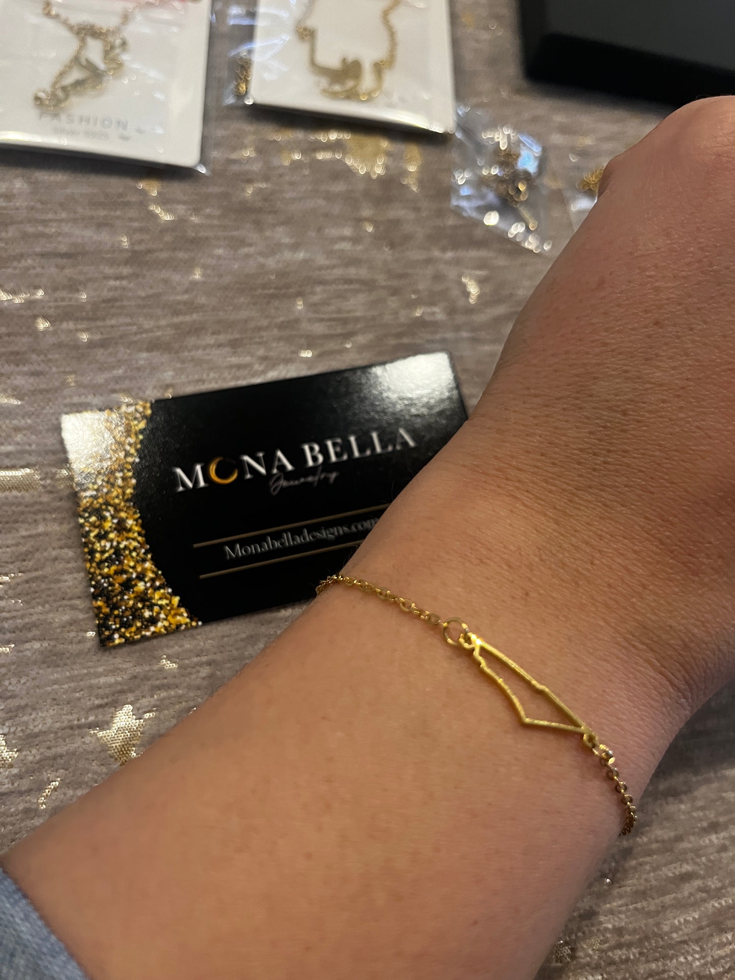 Necklace and bracelet set Palestine map