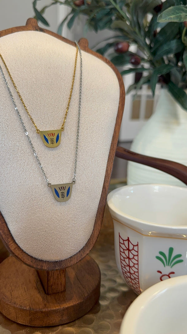 Arabic coffee cup necklace