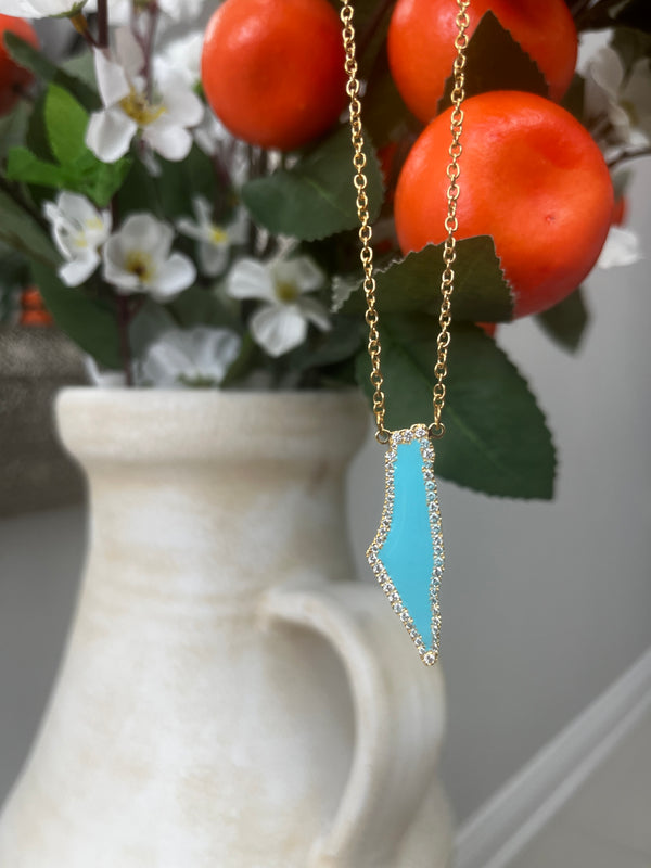 From the river to the sea Palestine map pendant.