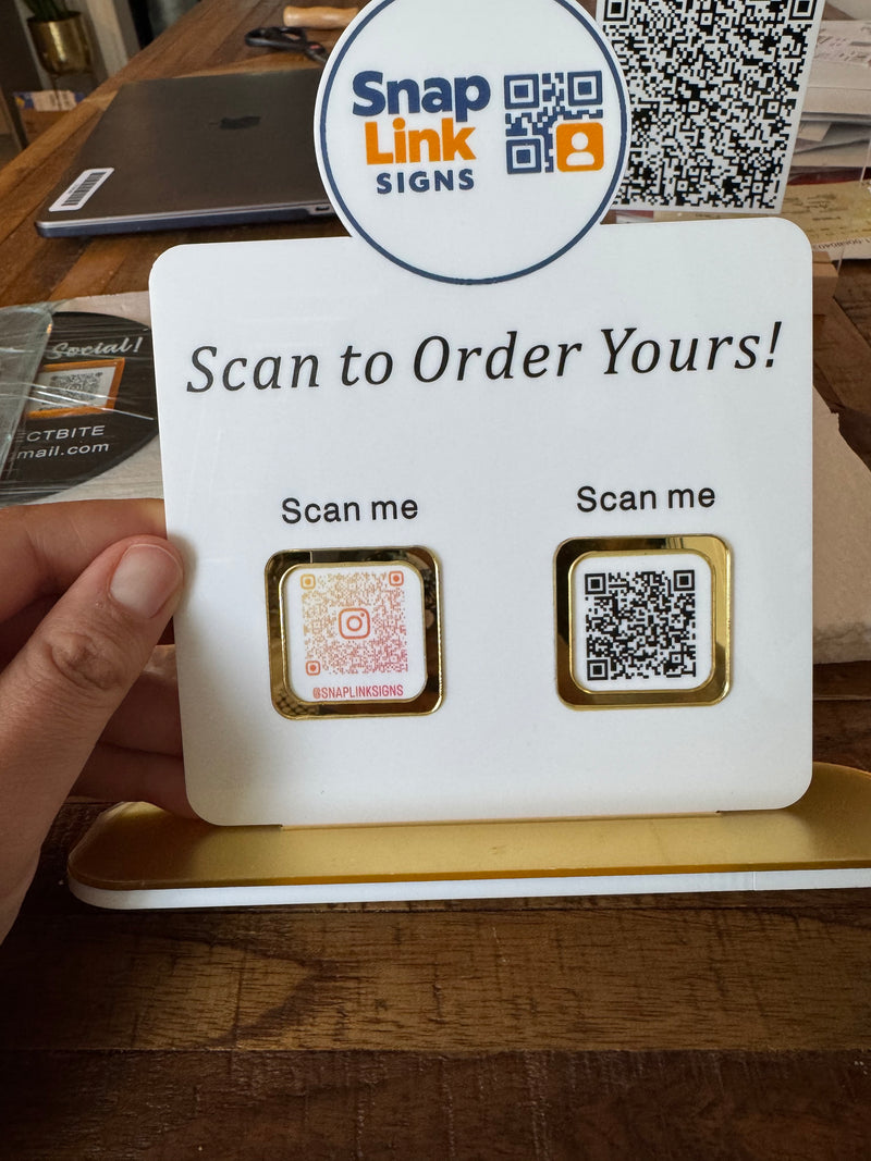 QR code sign with clear logo