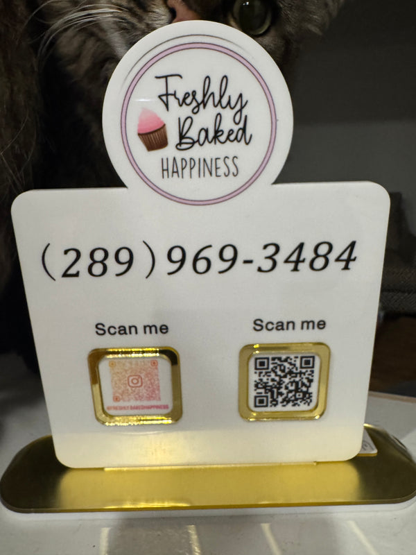 QR code sign with clear logo
