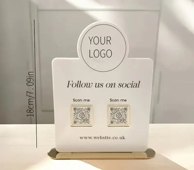 QR code sign with clear logo