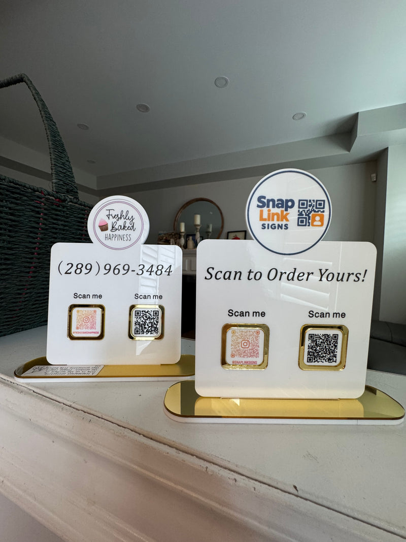 QR code sign with clear logo