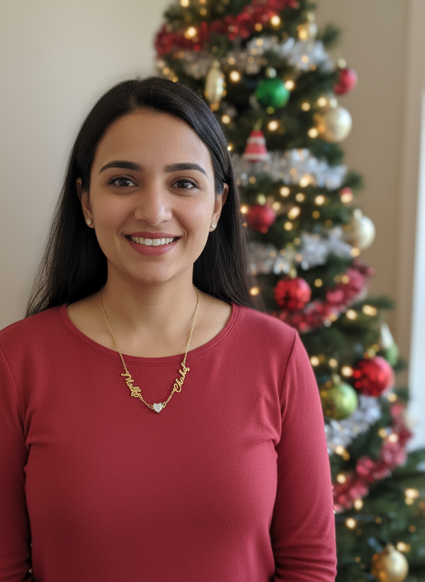 Double Name Heart Chain