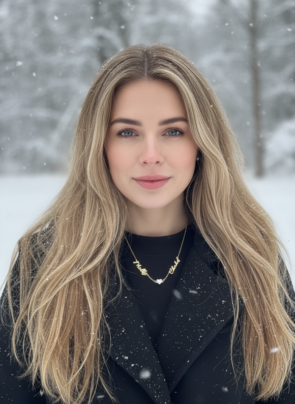 Double Name Heart Chain