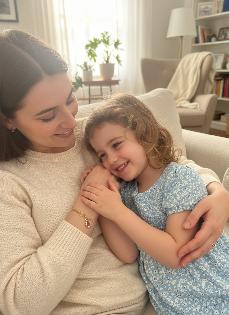 Palestine outline bracelet with watermelon charm gold plated