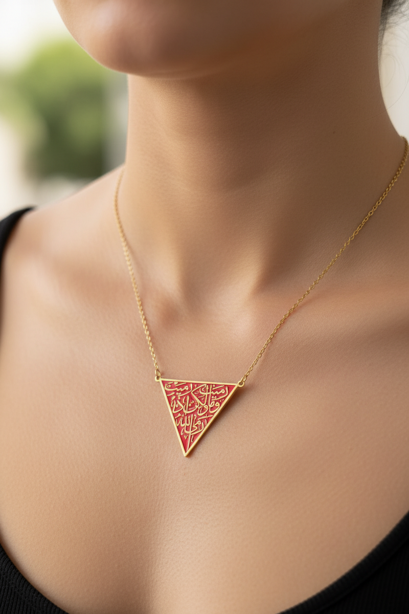 Palestinian Necklace – Red Triangle Resistance Pendant | Heritage & Freedom Jewelry