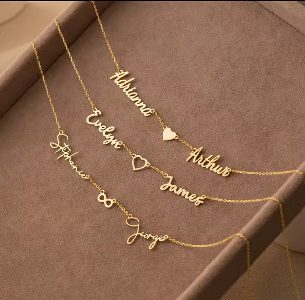 Double Name Heart Chain