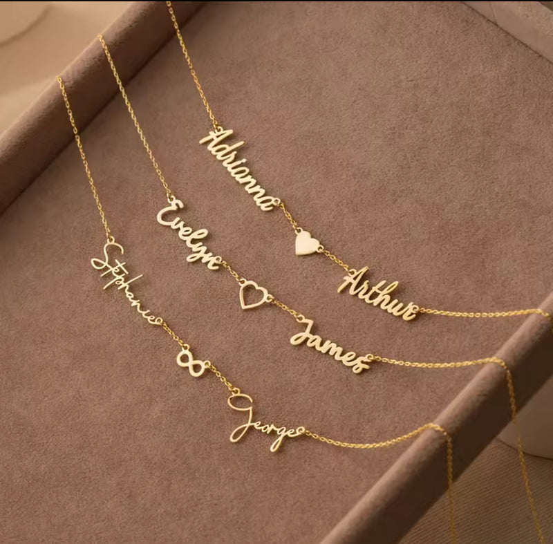 Double Name Heart Chain