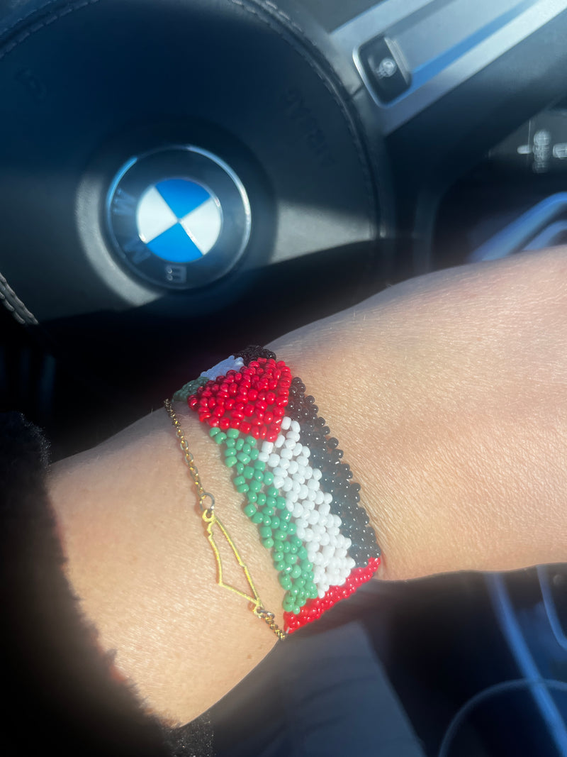 Necklace and bracelet set Palestine map