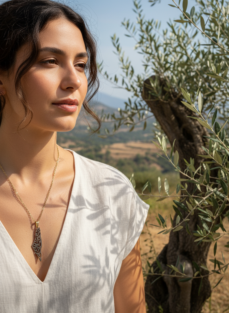 Olive leaf Palestine pendant