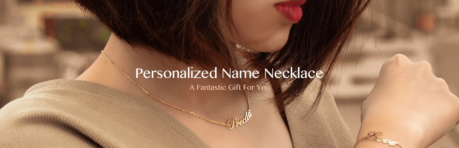 personalised name necklace banner