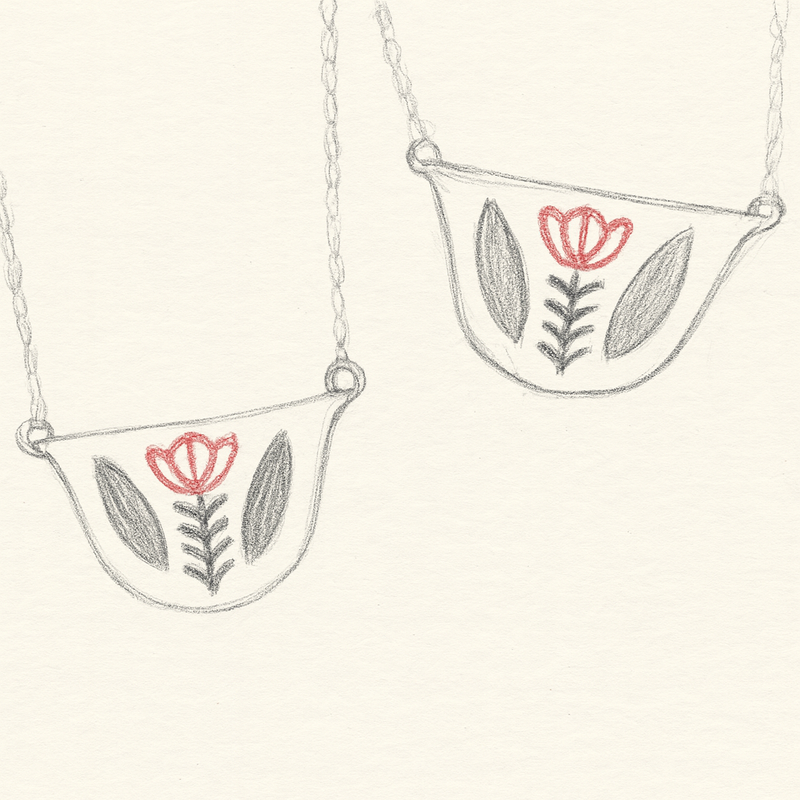 Arabic coffee cup necklace