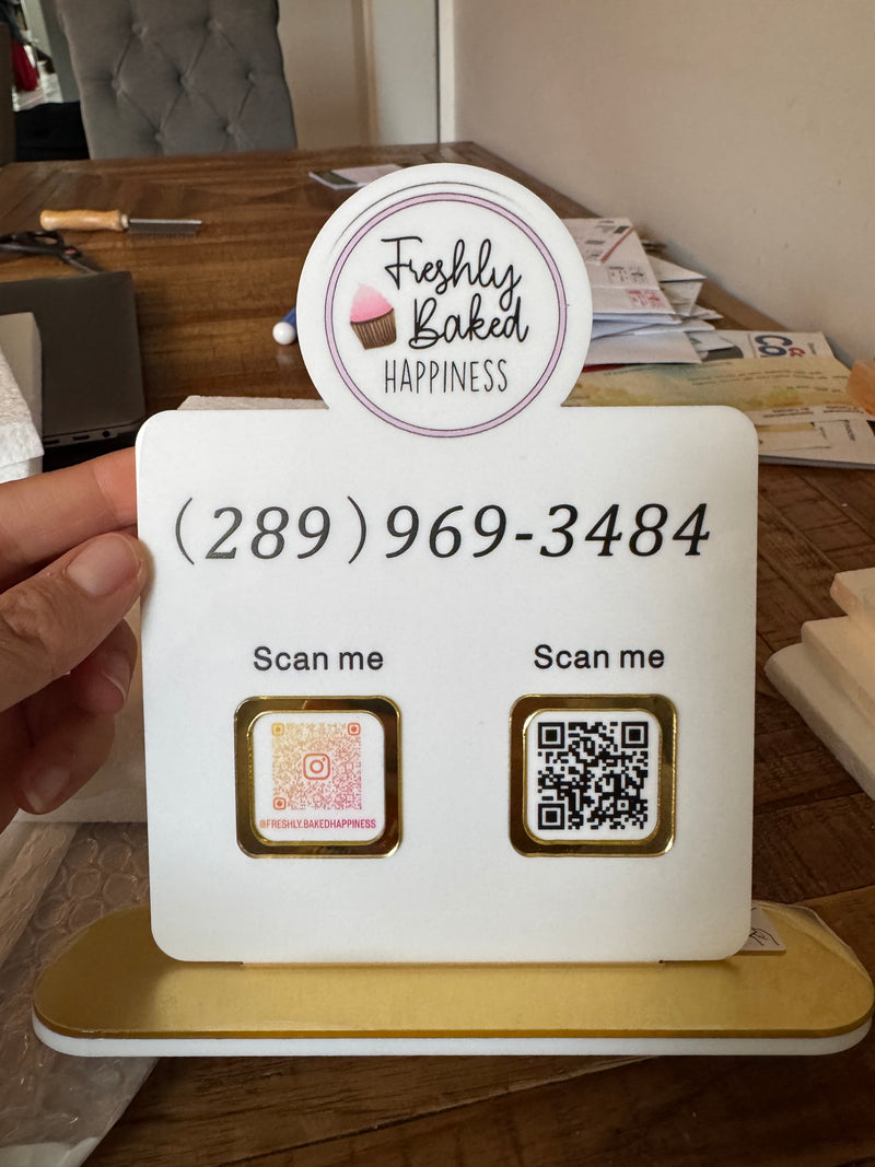 QR code sign with clear logo