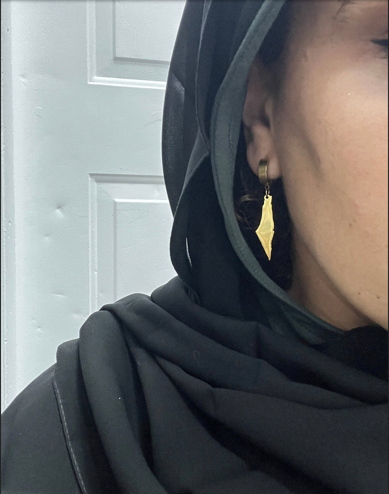 Palestine map drop earrings