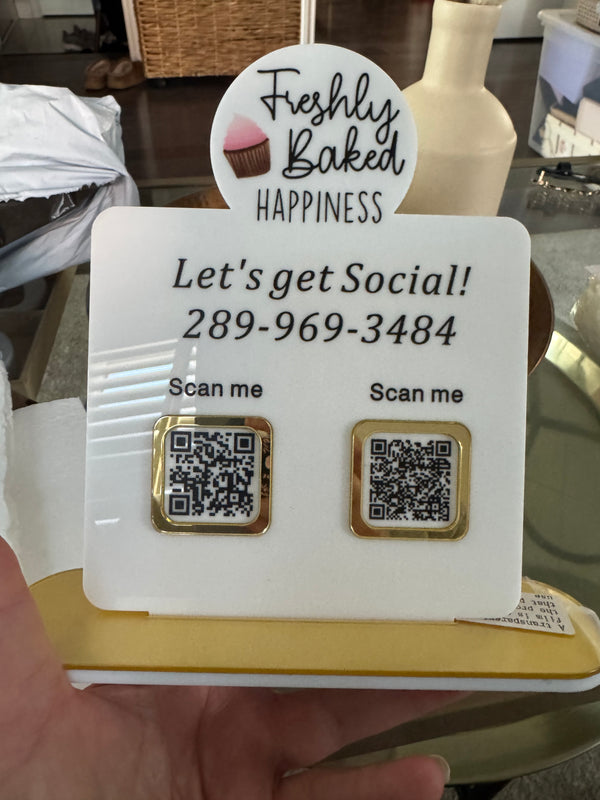QR code sign with clear logo