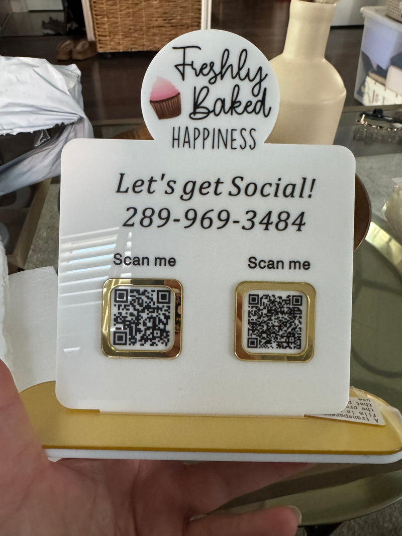 QR code sign with clear logo