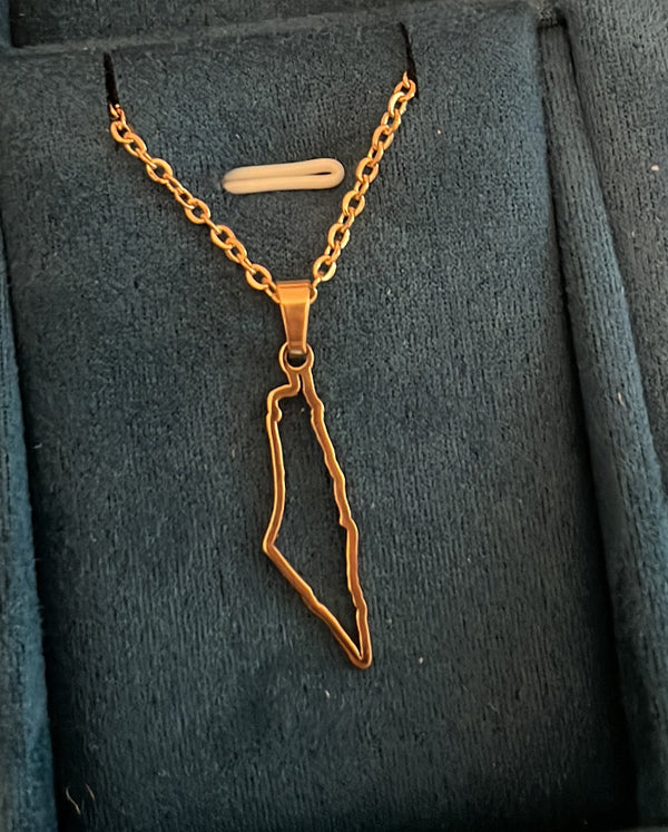 Necklace and bracelet set Palestine map