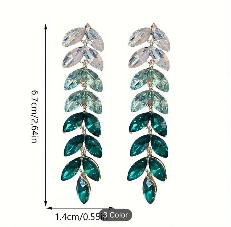 Emerald Cascade Leaf Drop Earrings