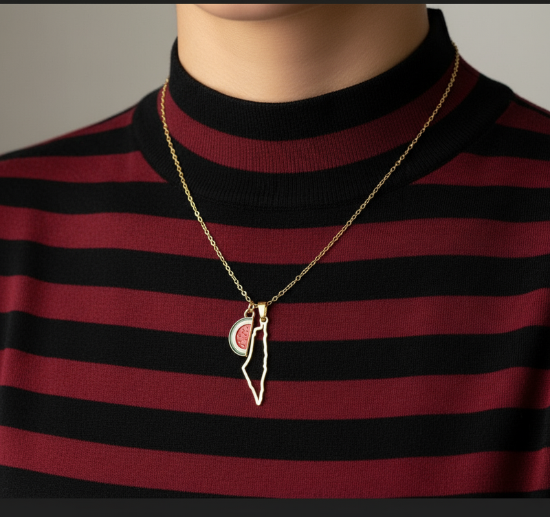 Palestine map with watermelon