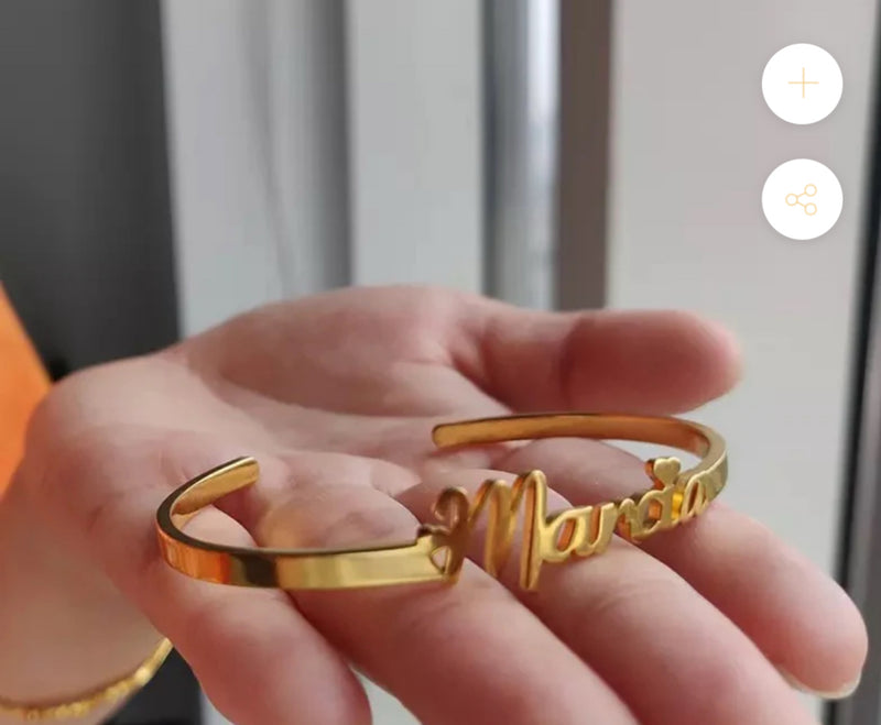 Custom name bangle bracelet