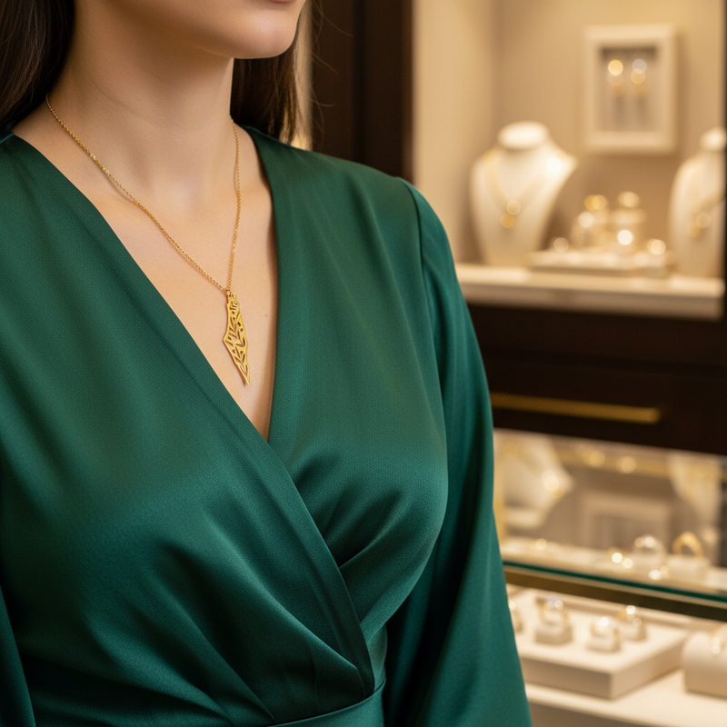 Palestinian pendants with Olive leaves