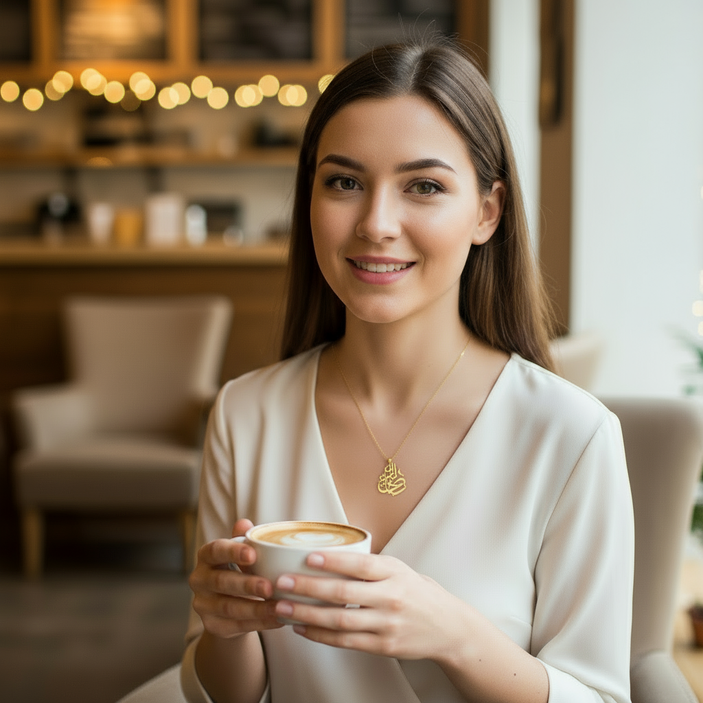 Arabic calligraphy necklace  custom made