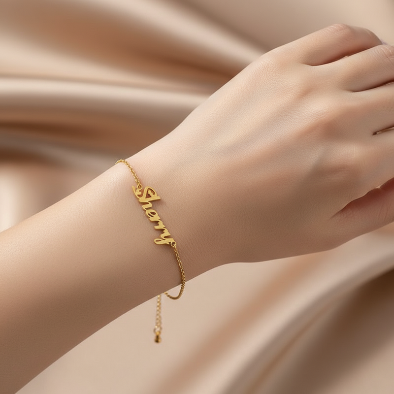 Name bracelet for all ages adjustable sterling silver material