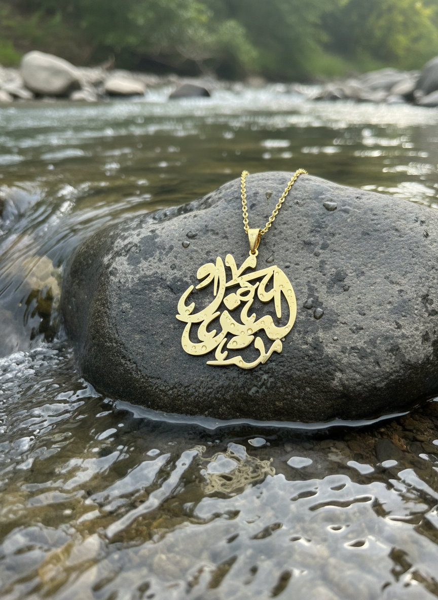 Arabic calligraphy necklace  custom made