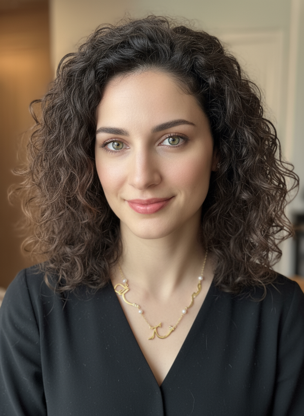 Love, gratitude, patience Arabic pearl necklace