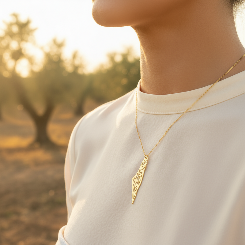 Palestinian pendants with Olive leaves