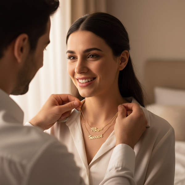 Double layer two name necklace