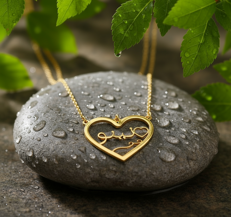 Habibti Arabic Heart name necklace