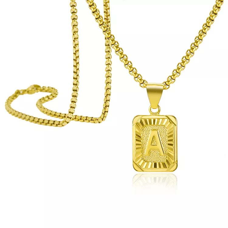Gold initial pendant