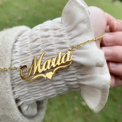 Name necklaces with heart design