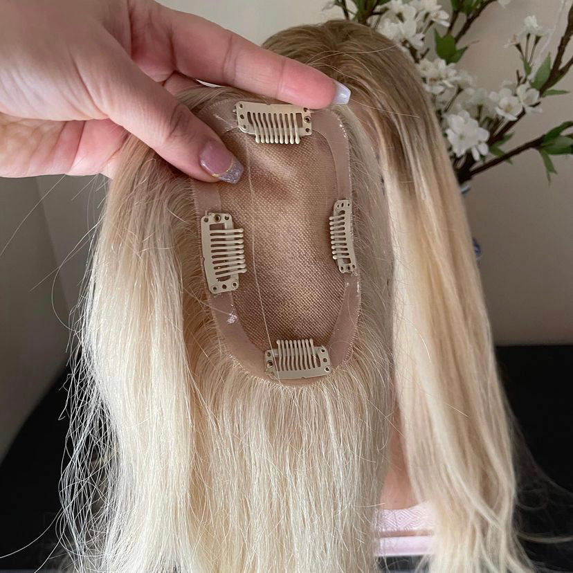 Blonde lace topper 3x5 inch base 18 inches