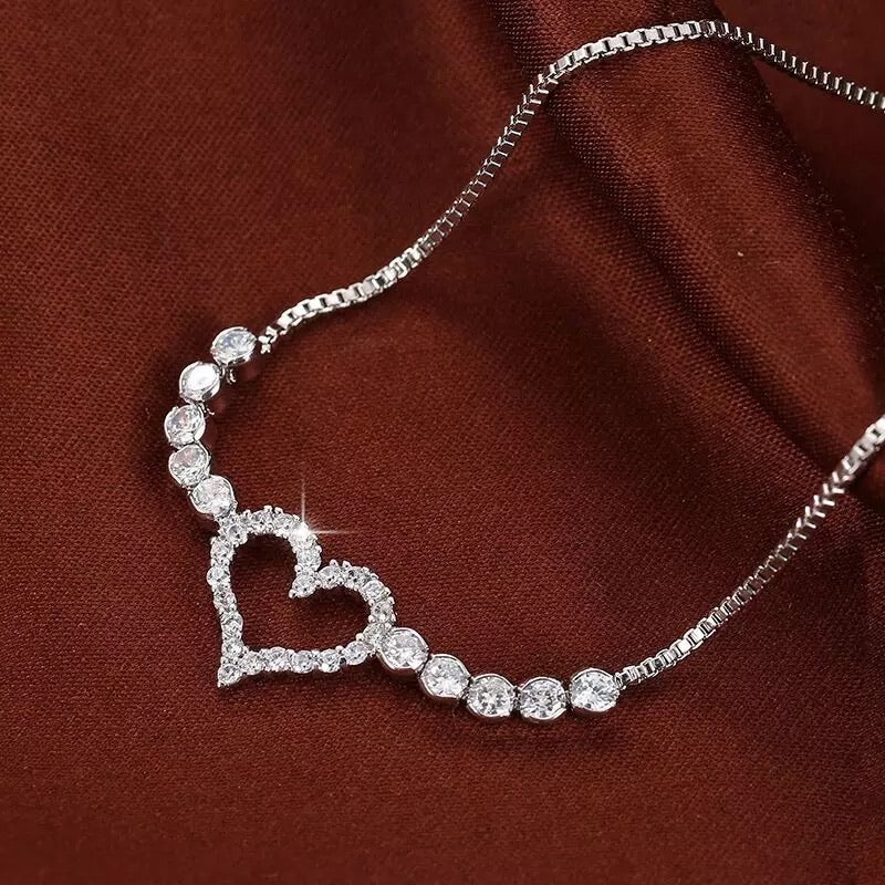 Iced heart bracelet