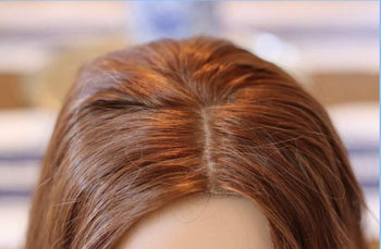 AUBURN VIRGIN EUROPEAN HAIR 18 INCH TOPPER 5X6" SILK BASE 130% DENSITY