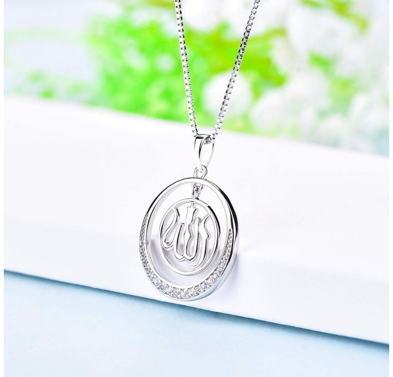 Sterling silver Allah Pendant with chain