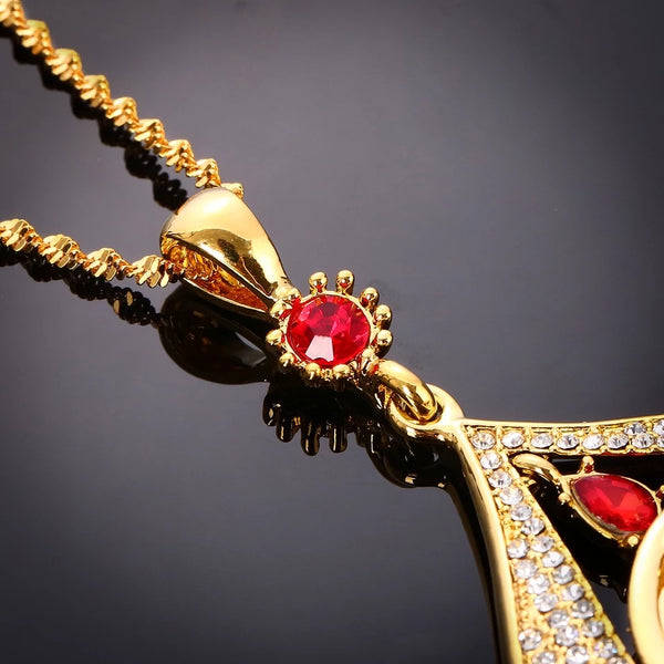 Exquisite & unique Turkish necklace with red crystal