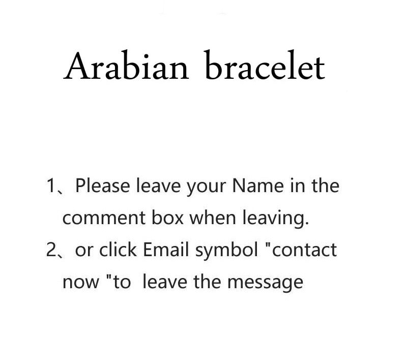 Arabic or English bracelet cuff