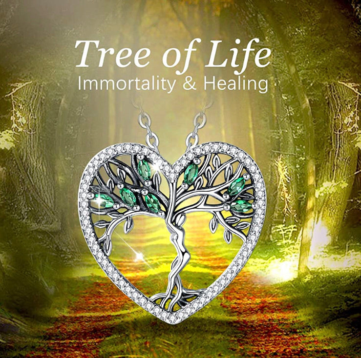 Tree of Life Pendant sterling silver cubic zirconia