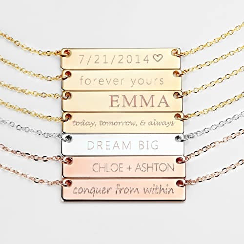 Custom engraved name plate pendant