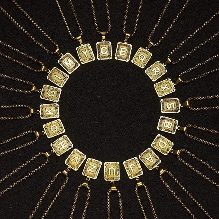 Gold initial pendant