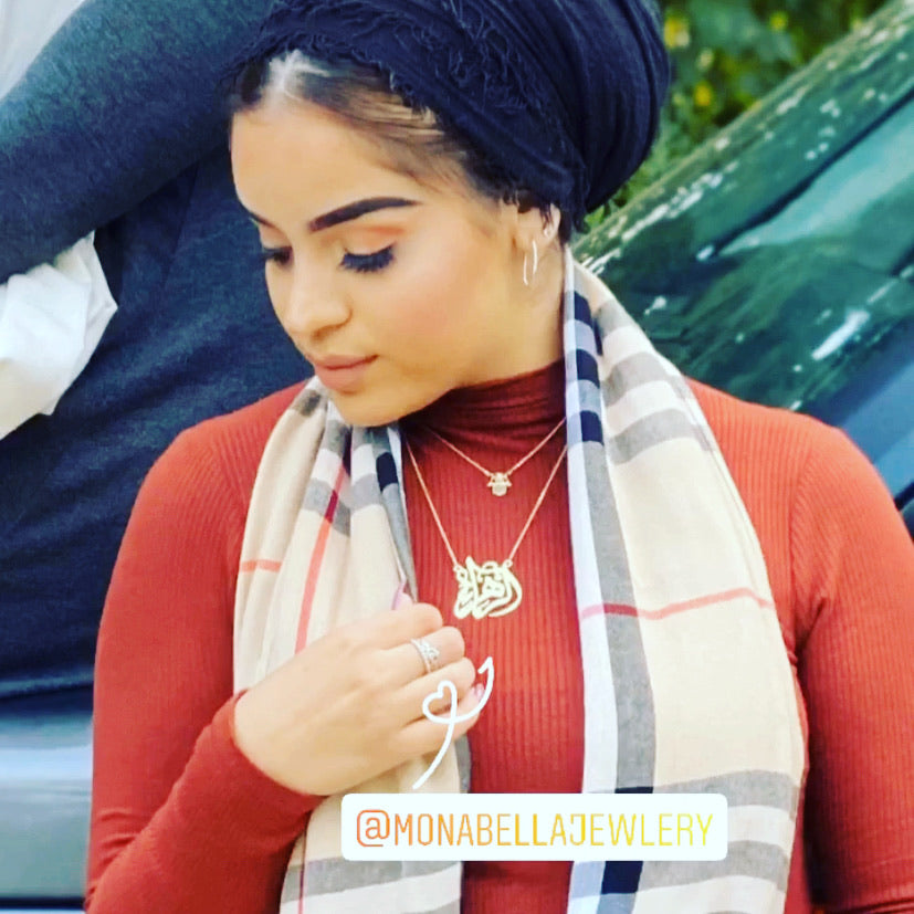 Arabic calligraphy necklace  custom made