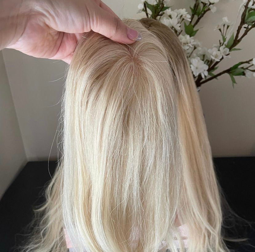 Blonde lace topper 3x5 inch base 18 inches